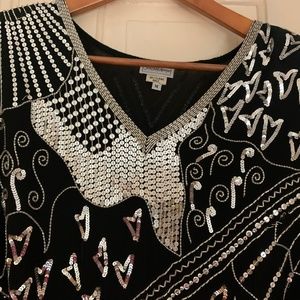 Sequined Black Dress